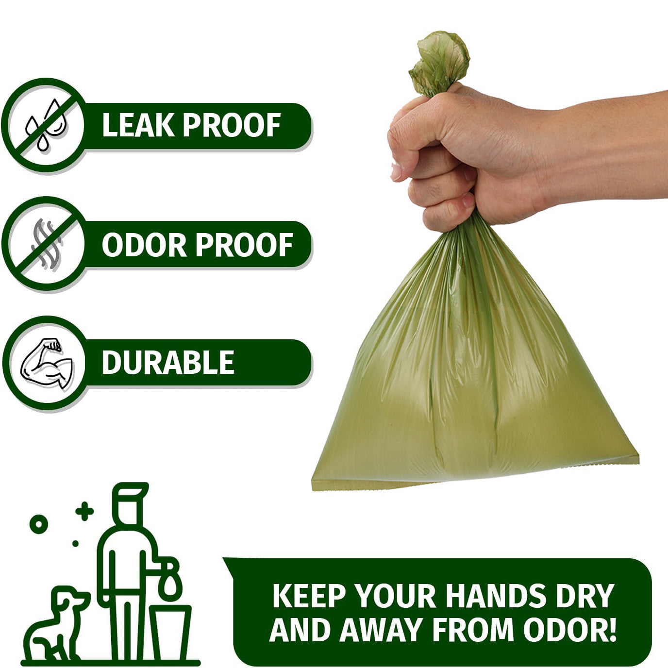Poop Bags for Dogs, Guaranteed Leak Proof and Extra Thick Waste Bag Refill Rolls